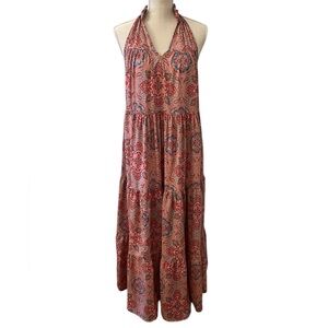 Anthropologie Boemo Bohemian Boho Paisley Floral Print Maxi Dress Size Medium‎
